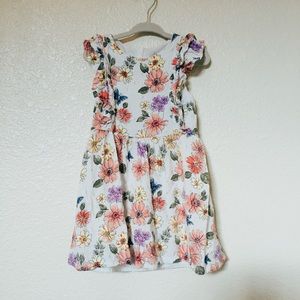 SOLD 3T Vintage Style Floral Dress with Ruffled Sleeves